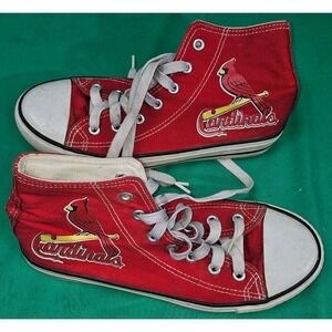 St. Louis Cardinal Baseball High Top Canvas Shoes US Size Women 8 Men 5 By Se7en